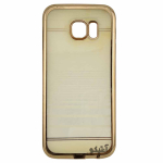 قاب Samsung S6 مدل طلایی شفاف دور نگینی لاکچری - کد 41227
