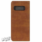 کیف کلاسوری Samsung S10 مدل چرمی مگنتی - رنگ عسلی - تصویر 2