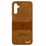 قاب Samsung A14 مدل Puloka طرح چرم و سیلیکون - رنگ قهوه ای