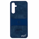 قاب Samsung A35 مدل Puloka طرح چرم و سیلیکون - رنگ سرمه ای