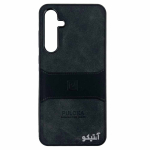 قاب Samsung A35 مدل Puloka طرح چرم و سیلیکون - رنگ مشکی