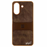 قاب Xoaomi Redmi 13C / Poco C65 مدل Puloka طرح چرم و سیلیکون - رنگ قهوه ای تیره