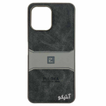 قاب Xoaomi Redmi12 مدل Puloka طرح چرم و سیلیکون - رنگ خاکستری