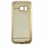 قاب Samsung S7 مدل طلایی شفاف دور نگینی لاکچری - کد 41228