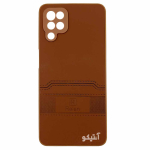 قاب Samsung A12 / M12 مدل Raian طرح چرم و سیلیکون - رنگ قهوه ای